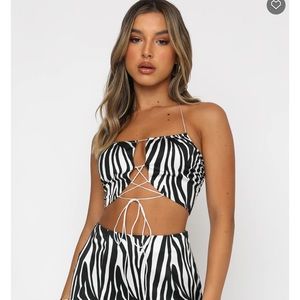 White Fox Zebra Top